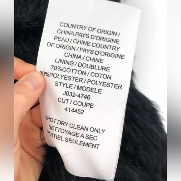 JOIE Andoni Rabbit Fur Vest Black S EUC Designer Luxury - Picture 7 of 8